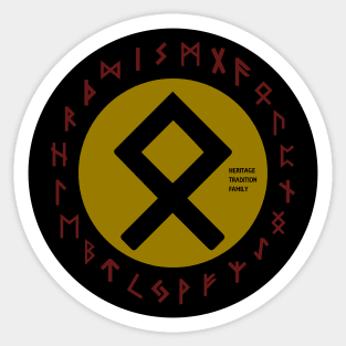 Yellow Othala Futhark Rune Symbol Sticker